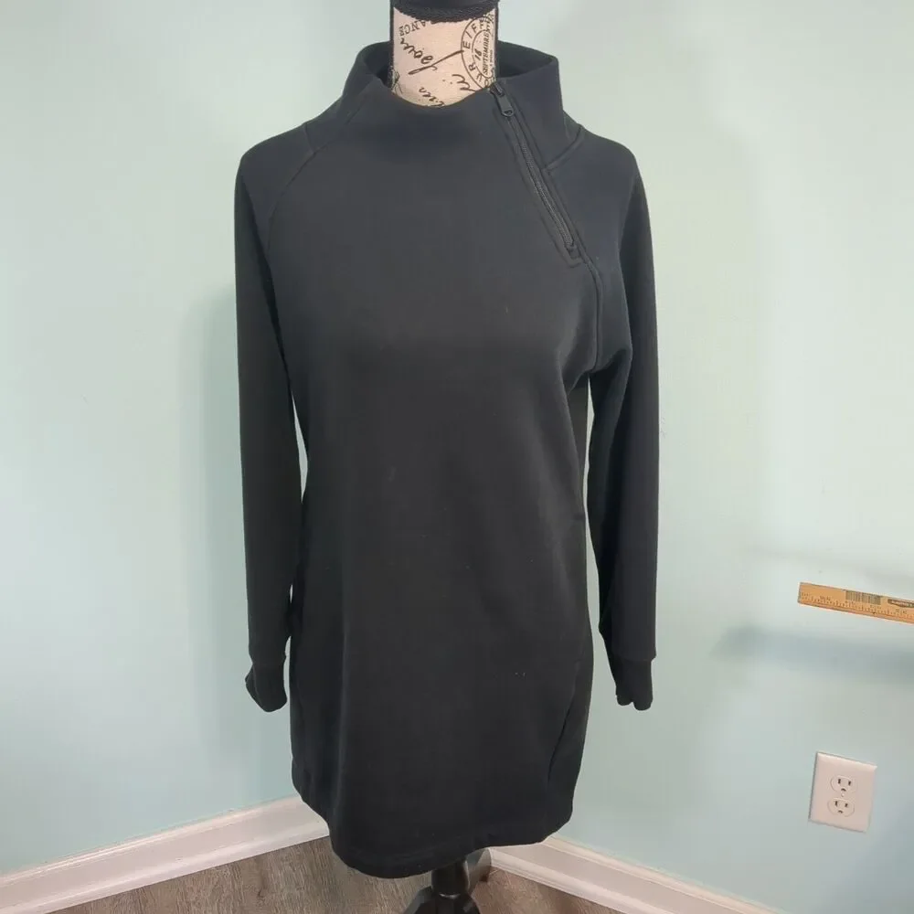 Athleta Dresses Athleta Cozy Karma Asym Sweatshirt Dress black small